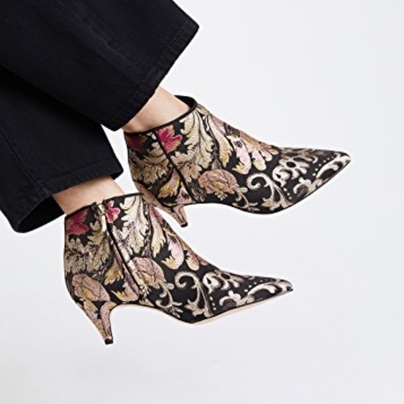 kinzey genuine calf hair pointy toe bootie